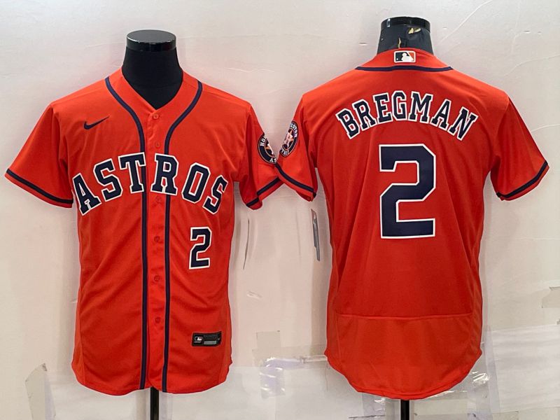 Men Houston Astros 2 Bregman Oragne Elite Nike 2022 MLB Jerseys